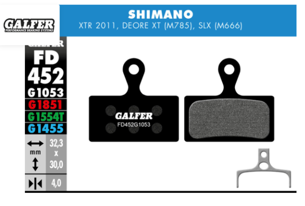 GALFER BRAKE PAD PERFORMANCE G1053 SHIMANO