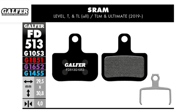 GALFER BRAKE PAD PERFORMANCE G1053 SRAM