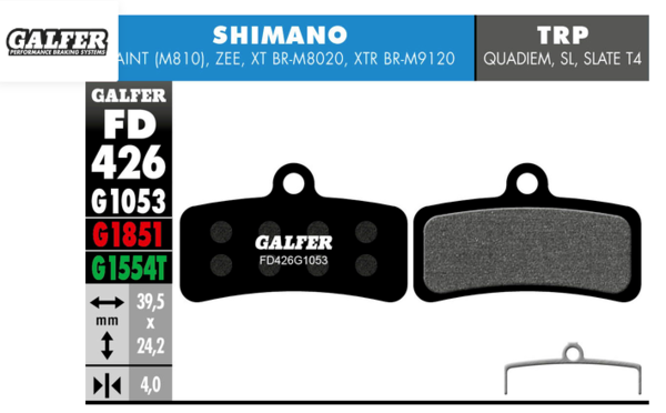 GALFER BRAKE PAD PERFORMANCE G1053 SHIMANO TRP