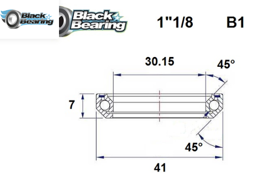 BLACK BEARING HB 30.15X41X7MM 45°/45°