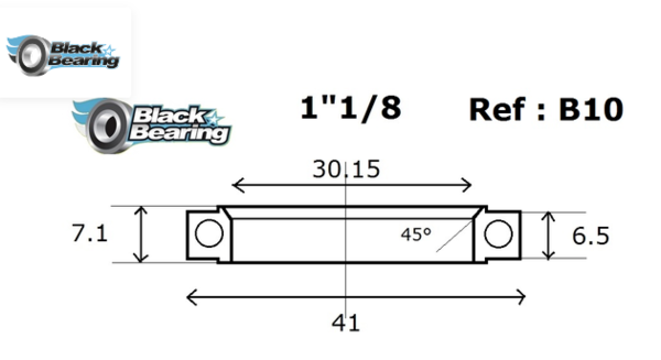BLACK BEARING HB 30.15X41X6.5/7.1MM 45°/90°